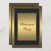 黒金ゴールド退職パーティー 招待状 (正面/裏面)