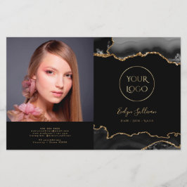 黒金ゴールド重ね折りパンフレット