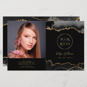 黒金ゴールド重ね折りパンフレット