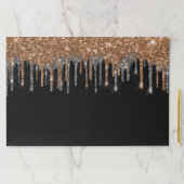 黒金ゴールド銀グリッターパーティー紙ランチョンマット ペーパーパッド (インサイチュ)