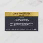 黒金ゴールド魚エレガント教会の名刺 名刺 (裏面)