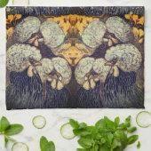 黒金ゴールド鳥パタ素朴ーンキッチンタオル キッチンタオル (折り畳み)