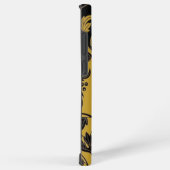 黒金ゴールド黄離れ色花 SAMSUNG GALAXYケース (右側面)