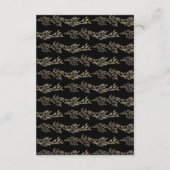 黒金ゴールド黒檀の植物性モノグラム結婚ズ エンクロージャーカード (裏面)