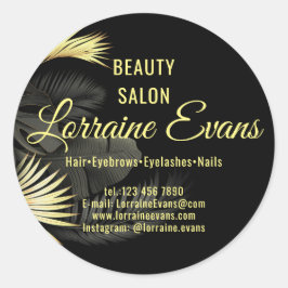 黒金ゴールド エレガント ラウンドシール