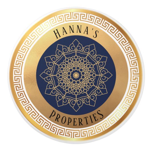 黒金ゴールド パーソナライズされた セラミックノブ (正面)