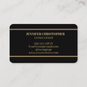 黒金ゴールド | モノグラムモダンミニマエレガントリスト 名刺 (裏面)