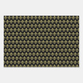 黒金ゴールド（紋章の）フラ・ダ・リフランスのラッピングシートセット ラッピングペーパーシート (正面)