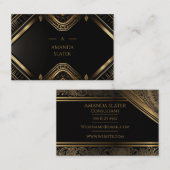 黒金ゴールド |高モダン価エレガント 名刺 (正面/裏面)