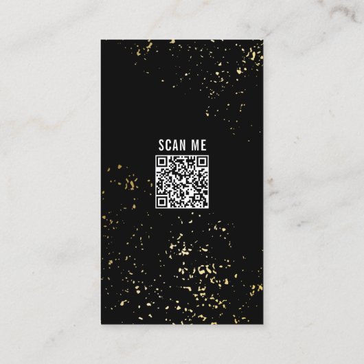黒金ゴールドQRコードベーキング具ベーカリー 名刺 (裏面)