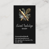 黒金ゴールドQRコードベーキング具ベーカリー 名刺 (正面)