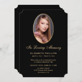 黒金写真メモリアルサービス 愛する記憶を込めて 招待状 (正面/裏面)