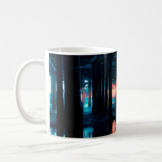 黒金属インフラ建物 コーヒーマグカップ (左)