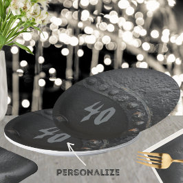 黒金属工業スタイルマンパーティー ペーパープレート