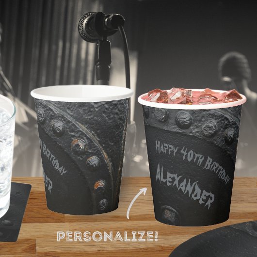 黒金属工業スタイルマンパーティー 紙コップ