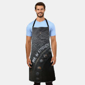 黒金属工業スタイル エプロン (着用した状態)