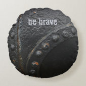 黒金属工業スタイル ラウンドクッション (正面)