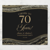 黒金瑪瑙 70周年結婚記念パーティー スパークリングワインラベル (シングルラベル)