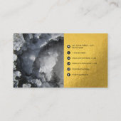 黒金箔の海の結晶メイクアップ髪の爪、 ネイル 名刺 (裏面)