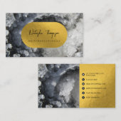 黒金箔の海の結晶メイクアップ髪の爪、 ネイル 名刺 (正面/裏面)