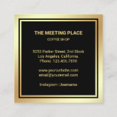 黒金箔コーヒーカップコーヒーショップ スクエア名刺 (裏面)