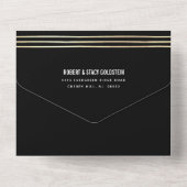 黒金箔スクリプト タリット バー ミッツヴァ パーティー オールインワン招待状 (裏面)