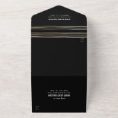 黒金箔スクリプト タリット バー ミッツヴァ パーティー オールインワン招待状 (外側)