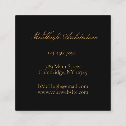 黒金箔モダンミニマル スクエア名刺 (裏面)