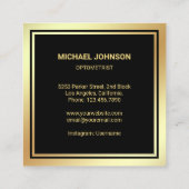 黒金箔眼鏡アイドクターオプトメトリスト スクエア名刺 (裏面)