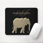 黒金箔象モノグラモダンム マウスパッド (マウス)