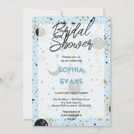 黒金青の天体的なブライズシャワー 招待状
