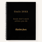 黒金 インスピレーション名言 目標 ノートブック (正面)