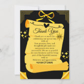 黒金 古典的な巻物 50周年記念 結婚式 サンキューカード (正面)