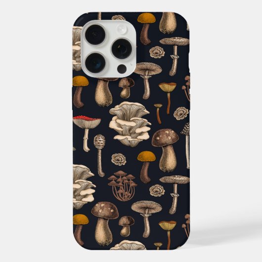 黒鉛の上の野生のキノコ iPhoneケース (裏面)