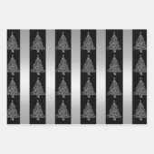 黒銀のクリスマス ラッピングペーパーシート (正面3)