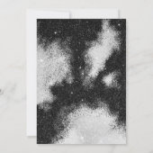 黒銀のグリッター枠の写真　スイート16 招待状 (裏面)