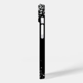 黒銀のグリッター花ブルゴーニュの名前 Case-Mate iPhoneケース (裏面 / 左)