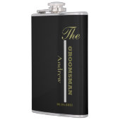 黒銀のグローマンギフトをパーソナライズ フラスク (左)