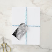 黒銀のシルクアイボリー ギフトタグ (より糸付き)