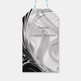 黒銀のシルクアイボリー ギフトタグ
