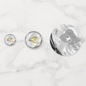 黒銀のシルクアイボリー コンフェッティ (正面)