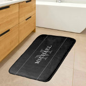 黒銀エレガントモノグラム名パーソナライズされた バスマット