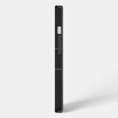 黒銀エレガントモノグラム名パーソナライズされた iPhoneケース (左側面)