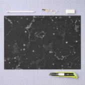 黒銀エレガント大理石の星 薄葉紙 (クラフト)