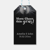 黒銀エレガント白大晦日結婚の ギフトタグ (裏面)