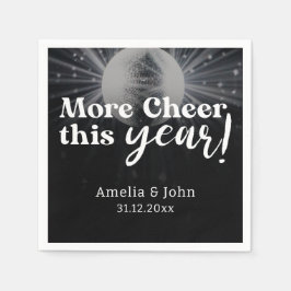 黒銀エレガント白大晦日結婚の スタンダードカクテルナプキン