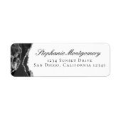 黒銀エレガント箔瑪瑙差出人住所 ラベル (正面)