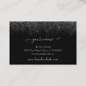 黒銀エレガント雨ソフトグリッター化粧品 名刺 (裏面)