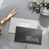 黒銀エンボス文字美容師アポイントメント 予約カード