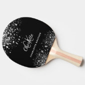 黒銀グリッターダストモノグラム名グリッター 卓球ラケット (横)